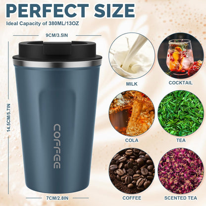 CS COSDDI 12 oz Coffee mug - Stainless Steel Coffee Cup with Leakproof Lid | Stainless Steel Double-wall insulation, 6-Hour Heat Retention, 360°Leak proof, BPA-free, Reusable And To Go Coffee Mug