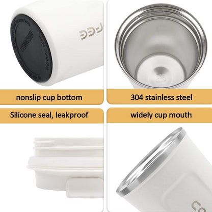 CS COSDDI 12 oz Coffee mug - Stainless Steel Coffee Cup with Leakproof Lid | Stainless Steel Double-wall insulation, 6-Hour Heat Retention, 360°Leak proof, BPA-free, Reusable And To Go Coffee Mug