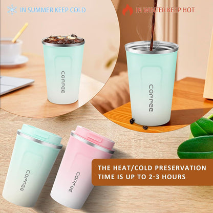 CS COSDDI 12 oz Coffee mug - Stainless Steel Coffee Cup with Leakproof Lid | Stainless Steel Double-wall insulation, 6-Hour Heat Retention, 360°Leak proof, BPA-free, Reusable And To Go Coffee Mug