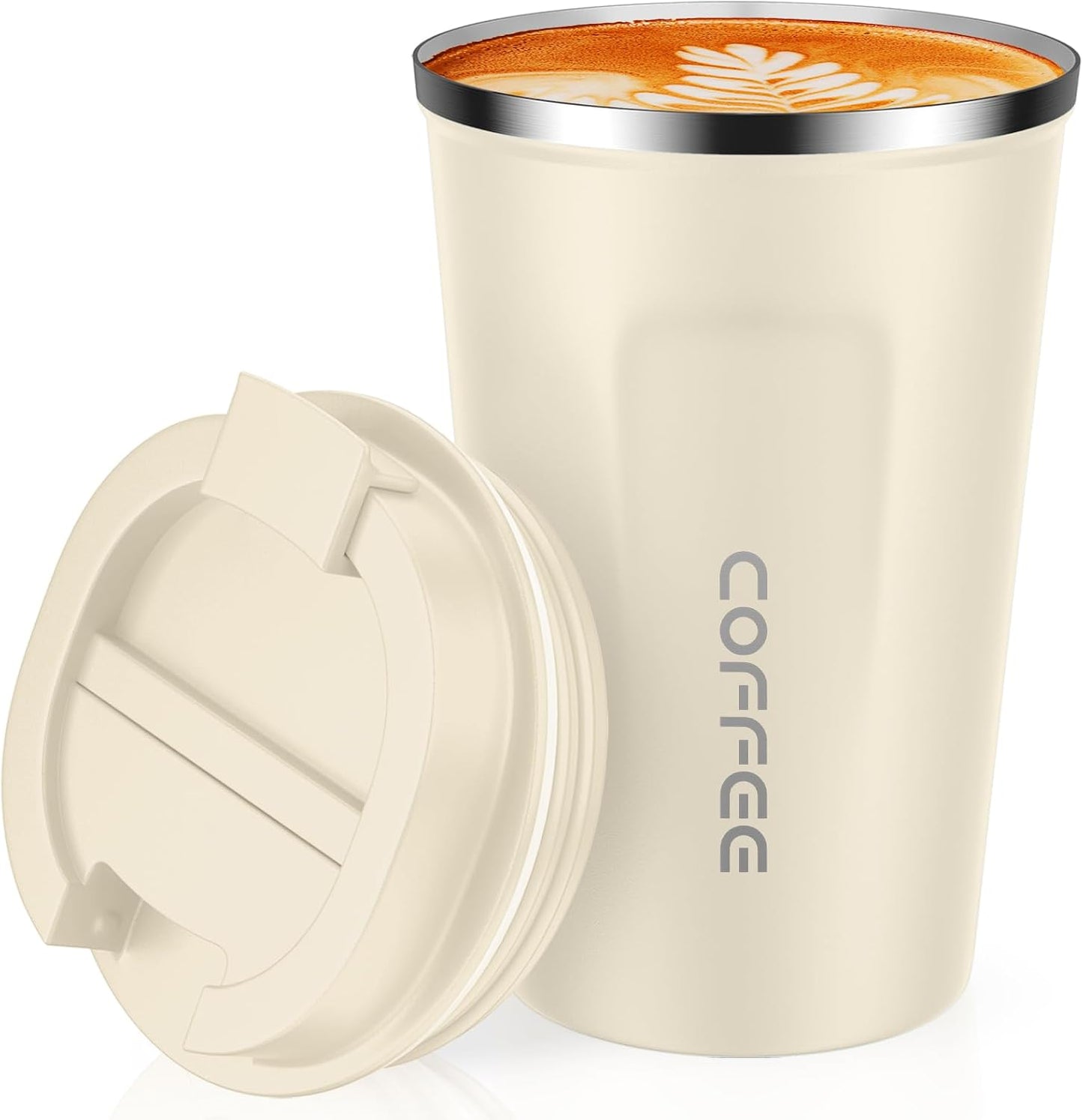 CS COSDDI 12 oz Coffee mug - Stainless Steel Coffee Cup with Leakproof Lid | Stainless Steel Double-wall insulation, 6-Hour Heat Retention, 360°Leak proof, BPA-free, Reusable And To Go Coffee Mug