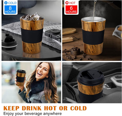 CS COSDDI 12 oz Coffee mug - Stainless Steel Coffee Cup with Leakproof Lid | Stainless Steel Double-wall insulation, 6-Hour Heat Retention, 360°Leak proof, BPA-free, Reusable And To Go Coffee Mug