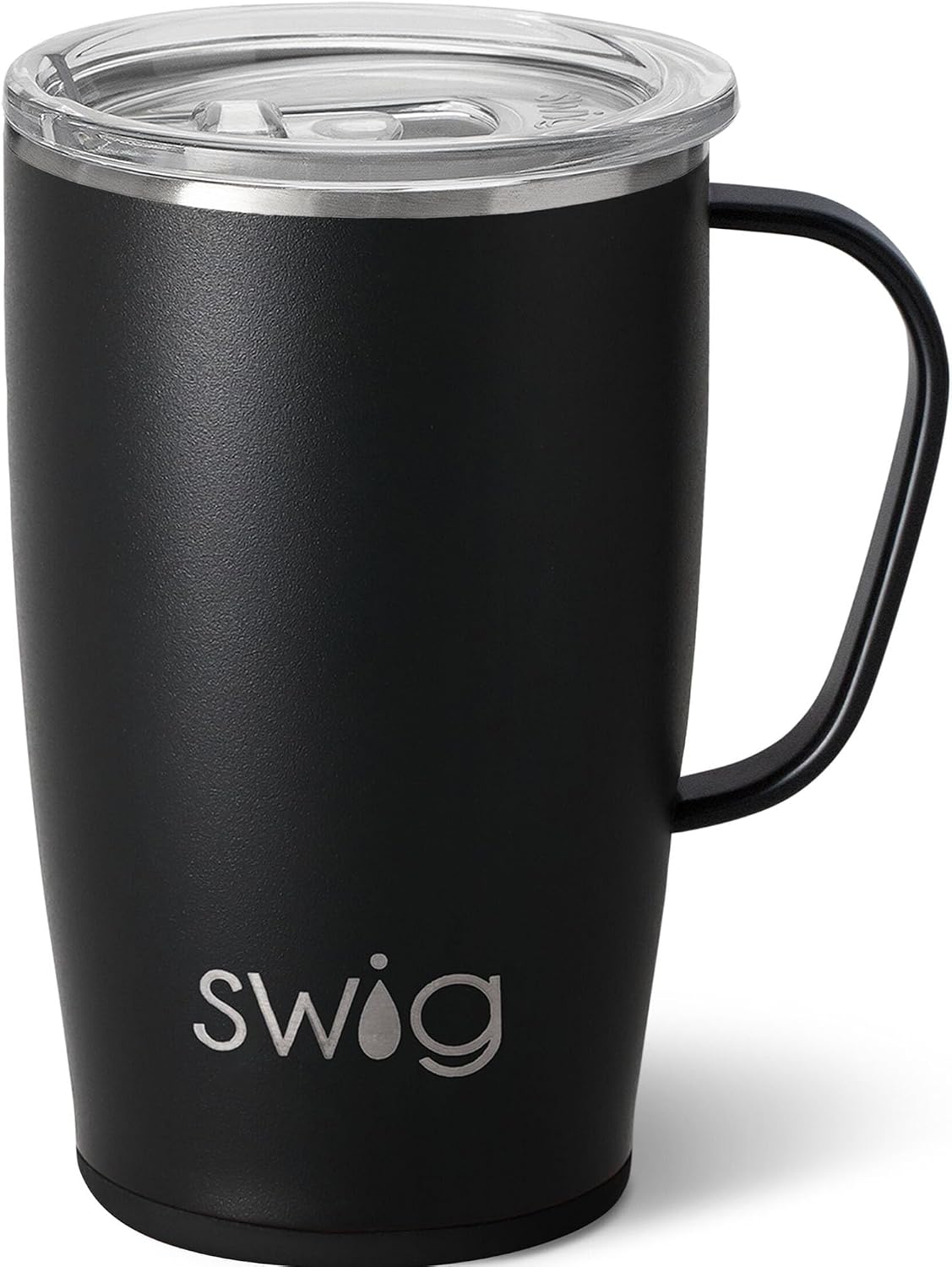 18oz Travel Mug, Insulated Tumbler with Handle and Lid, Cup Holder Friendly, Dishwasher Safe, Stainless Steel, Travel Coffee Cup (Aqua)