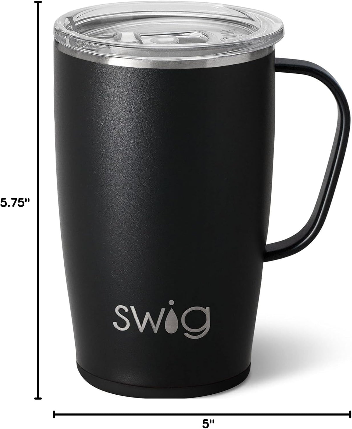 18oz Travel Mug, Insulated Tumbler with Handle and Lid, Cup Holder Friendly, Dishwasher Safe, Stainless Steel, Travel Coffee Cup (Aqua)