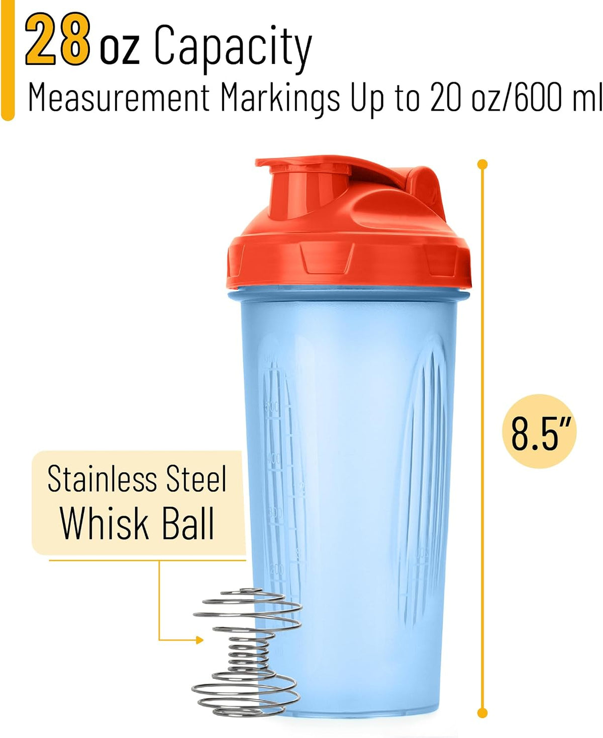 Shaker Bottles for Protein Mixes, 28 oz, Leak Proof