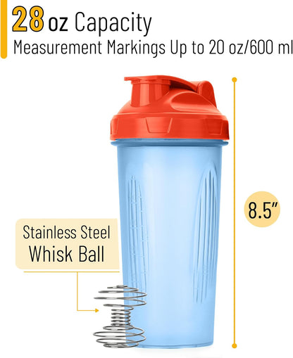 Shaker Bottles for Protein Mixes, 28 oz, Leak Proof