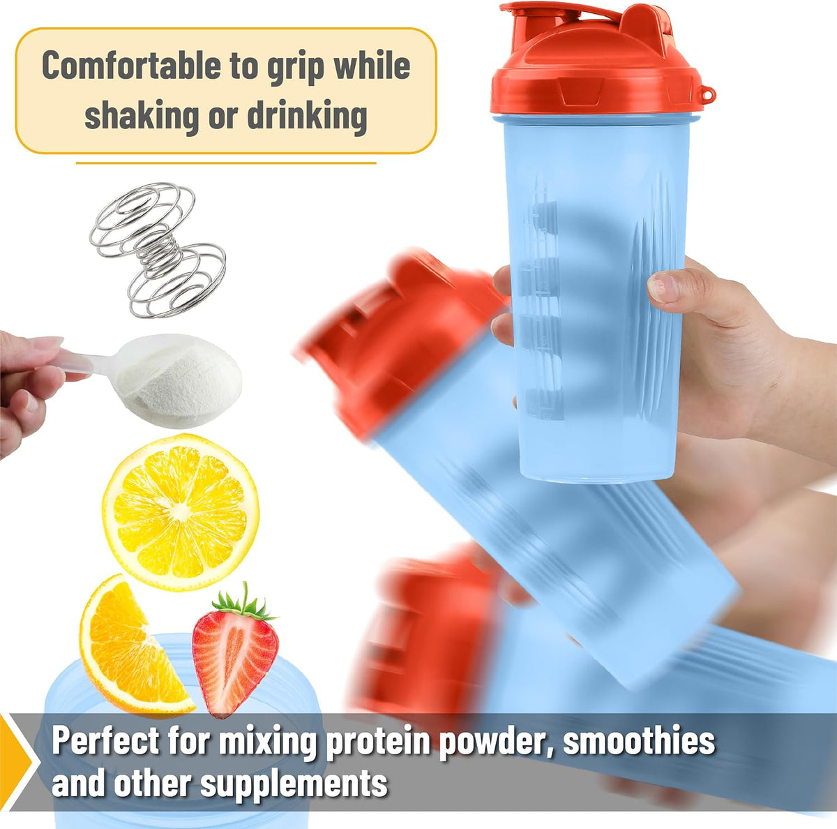 Shaker Bottles for Protein Mixes, 28 oz, Leak Proof
