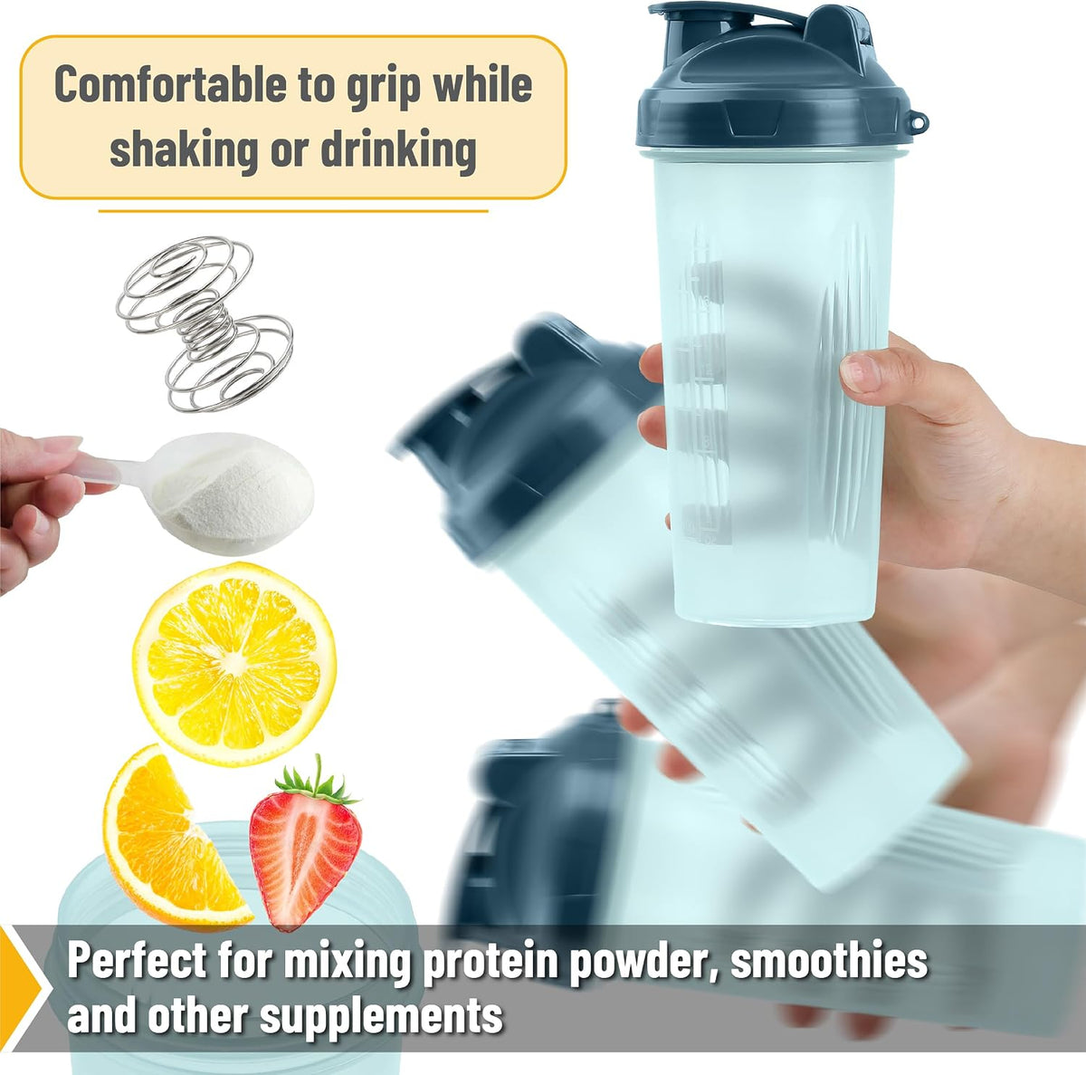 Shaker Bottles for Protein Mixes, 28 oz, Leak Proof