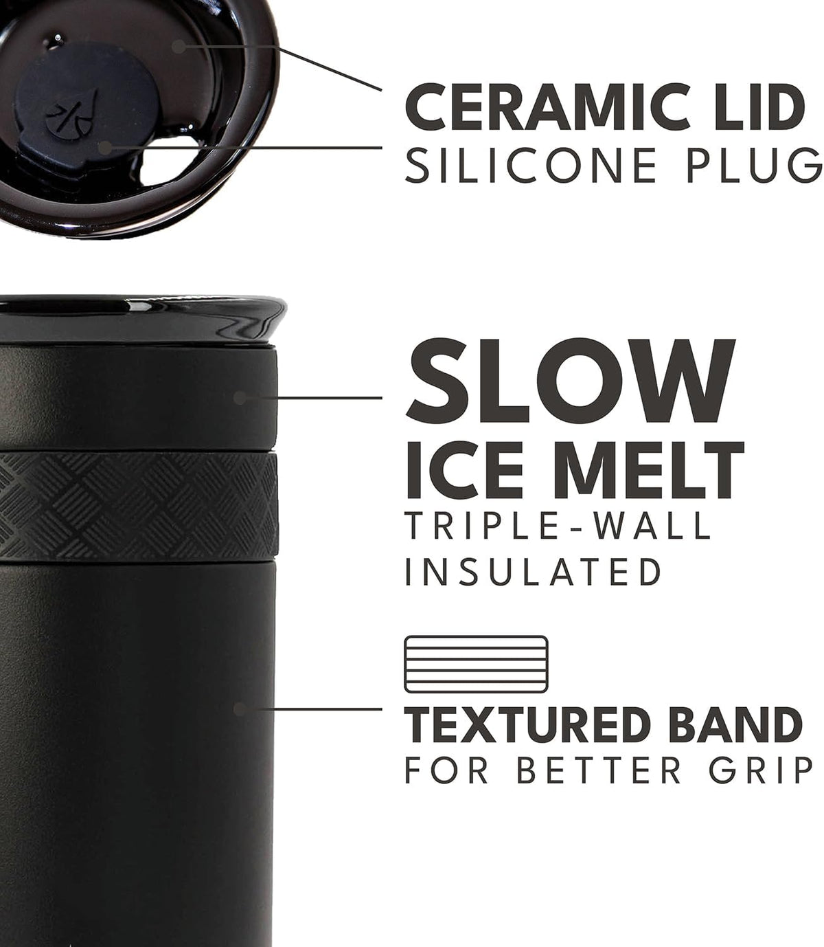 Artisan 16oz Triple-Wall Insulated Coffee Tumbler w/Ceramic Lid