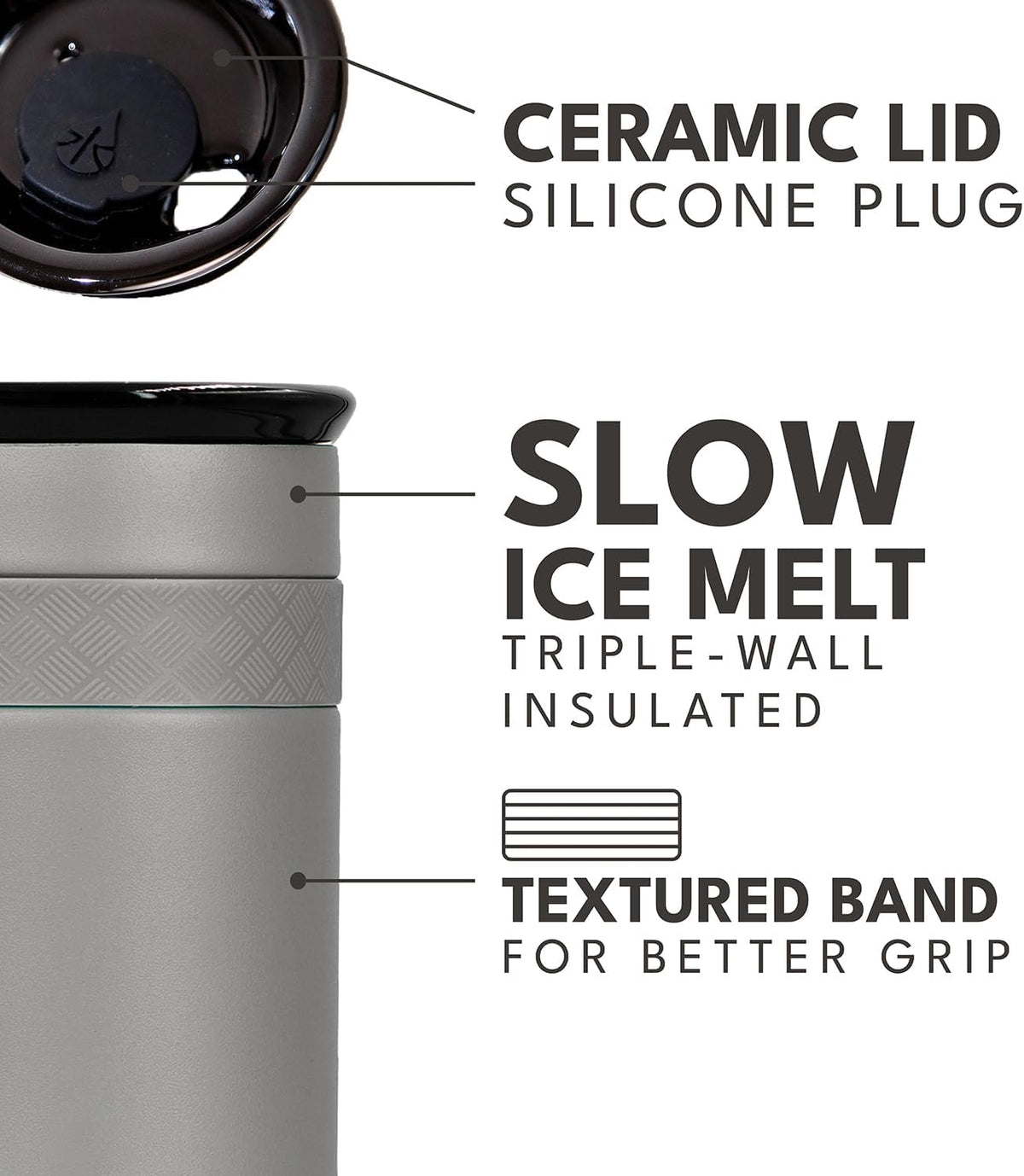 Artisan 16oz Triple-Wall Insulated Coffee Tumbler w/Ceramic Lid