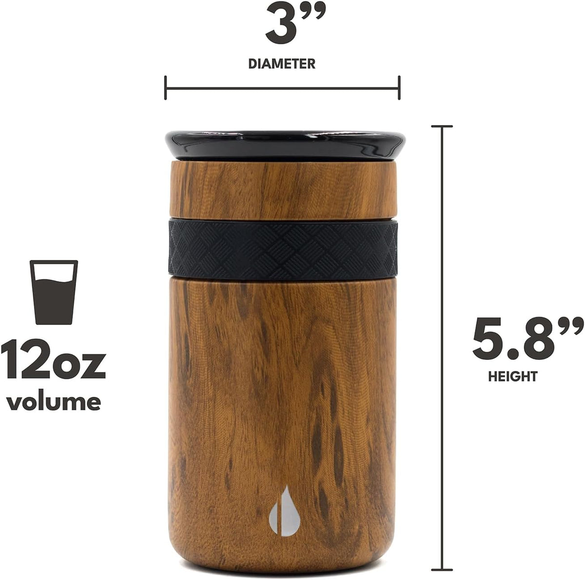 Artisan 16oz Triple-Wall Insulated Coffee Tumbler w/Ceramic Lid