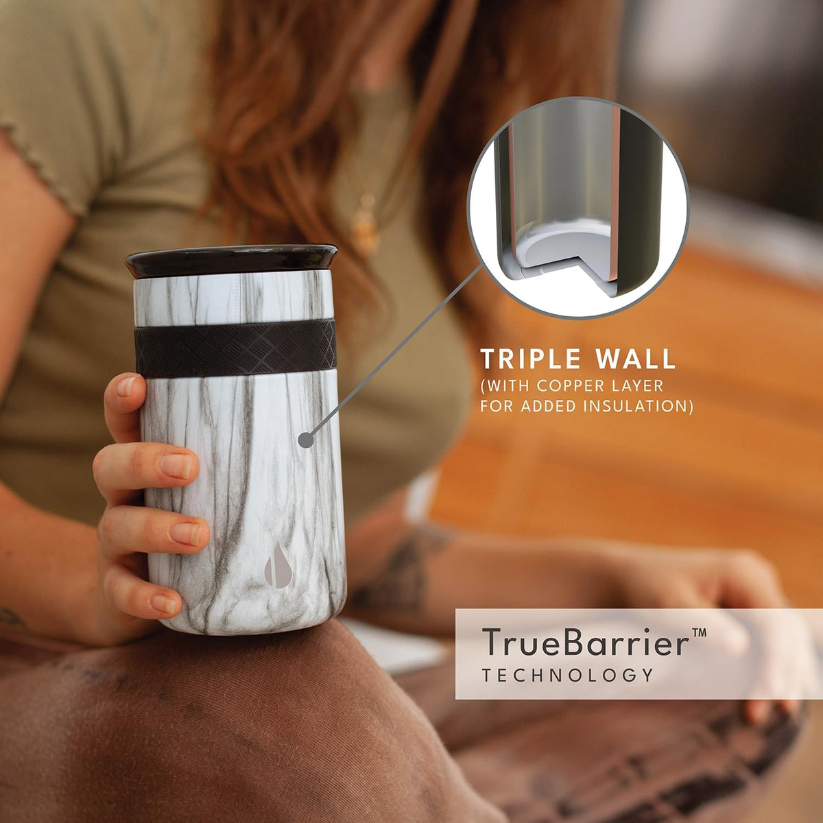 Artisan 16oz Triple-Wall Insulated Coffee Tumbler w/Ceramic Lid