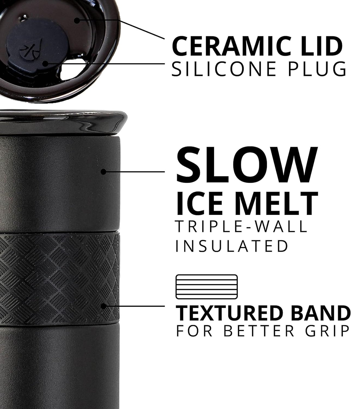 Artisan 16oz Triple-Wall Insulated Coffee Tumbler w/Ceramic Lid