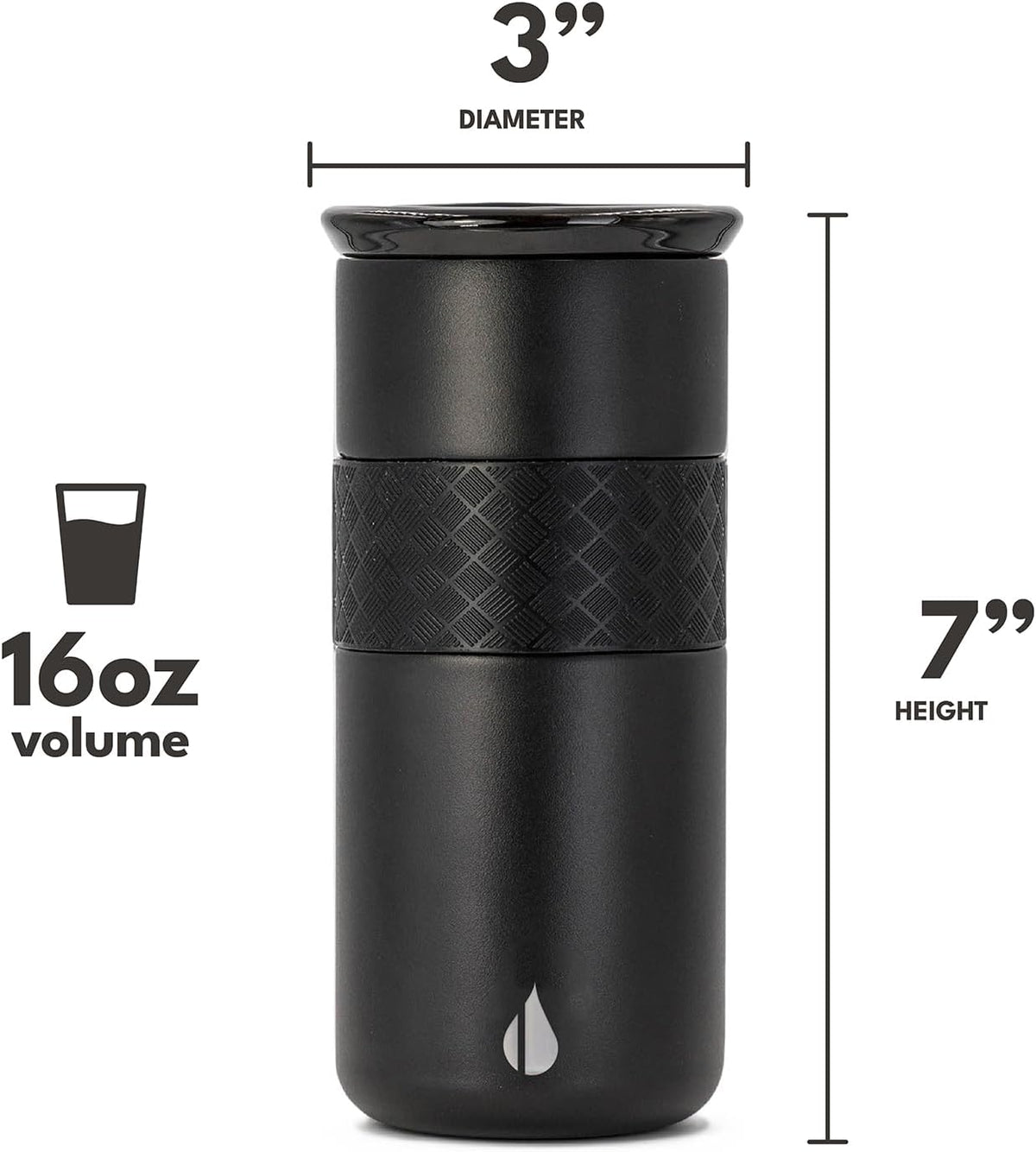 Artisan 16oz Triple-Wall Insulated Coffee Tumbler w/Ceramic Lid