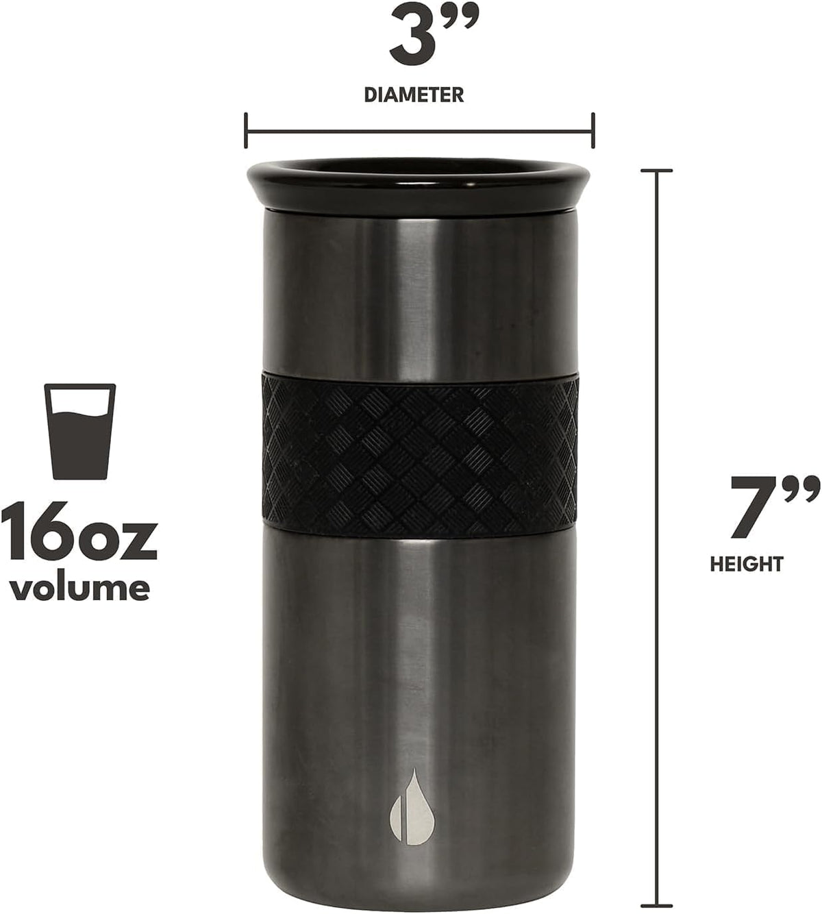 Artisan 16oz Triple-Wall Insulated Coffee Tumbler w/Ceramic Lid