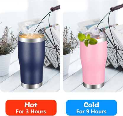 20oz Tumbler Stainless Steel Tumbler Cup with Lid And Straw Vacuum Insulated Double Wall Travel Coffee Mug(Orange 1 Pack)