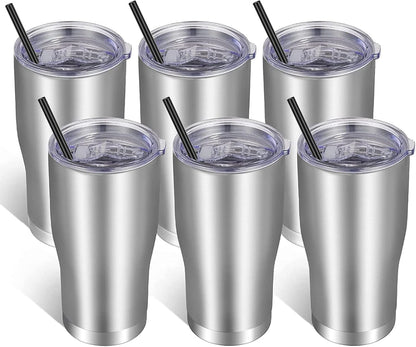 20oz Tumbler Stainless Steel Tumbler Cup with Lid And Straw Vacuum Insulated Double Wall Travel Coffee Mug(Orange 1 Pack)
