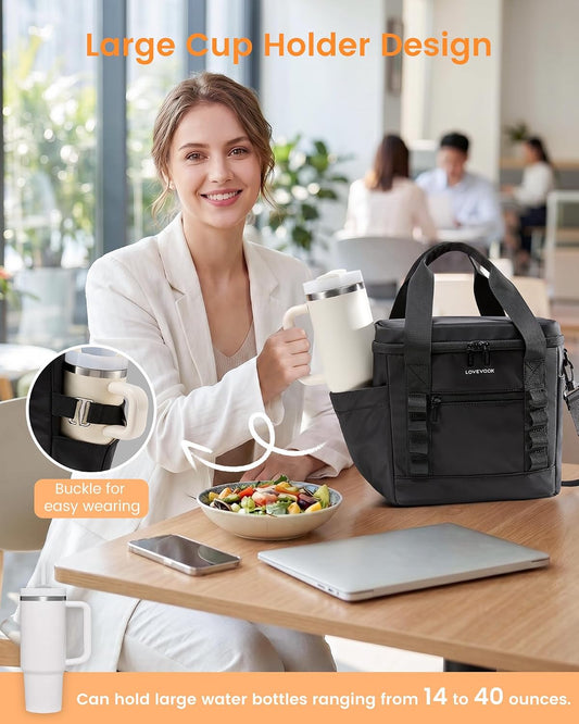 Insulated Lunch Bag for Women men, Large Leakproof Adult Lunch Box