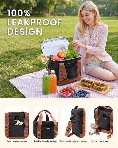 Insulated Lunch Bag for Women men, Large Leakproof Adult Lunch Box