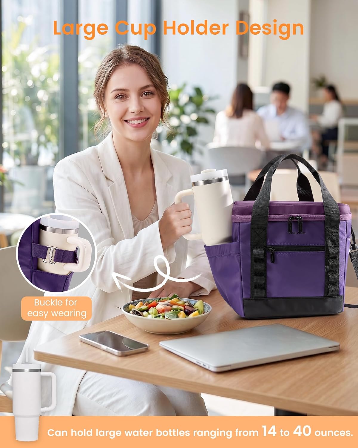Insulated Lunch Bag for Women men, Large Leakproof Adult Lunch Box