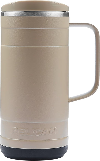 Pelican Ridge™ 18 oz Vacuum Insulated Tumbler - Recycled Stainless Steel Double Wall Travel with Dual Lid, Powder Coated Insulated Coffee Mug For Hot Cold Drinks, Jet Black