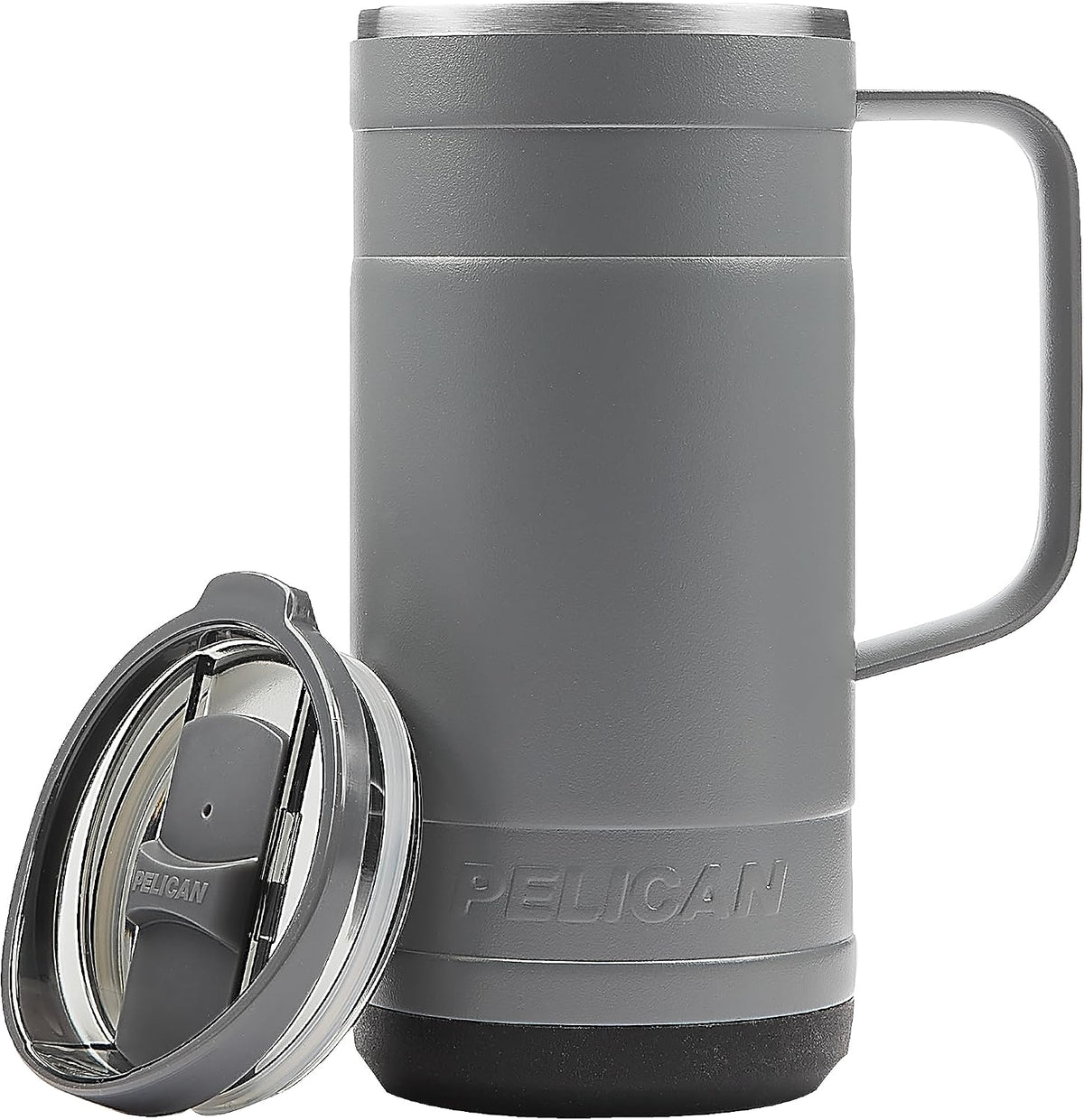 Pelican Ridge™ 18 oz Vacuum Insulated Tumbler - Recycled Stainless Steel Double Wall Travel with Dual Lid, Powder Coated Insulated Coffee Mug For Hot Cold Drinks, Jet Black