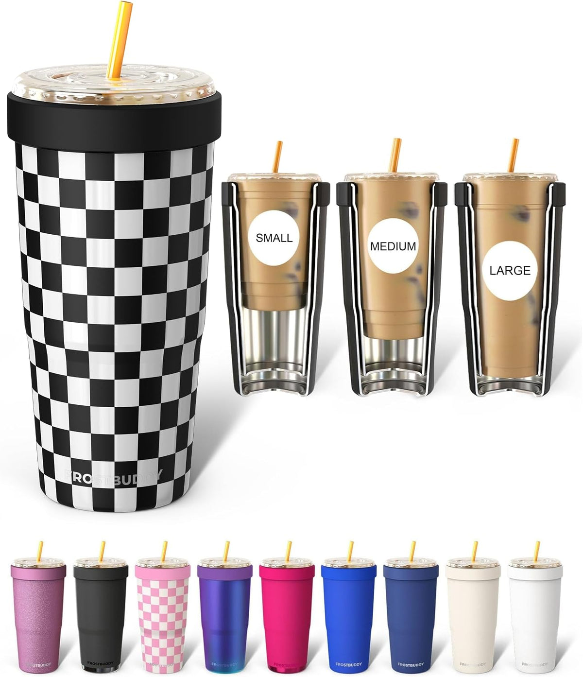 Togo Buddy 30 oz Stainless Steel Vacuum Insulated Tumbler To Go Coffee Cup – Iced Coffee Cups, Iced Coffee Sleeve, Travel Mug, Thermal Cup for Hot & Cold Drinks, Dunkin Cup (Blue Pencil) - Colors B