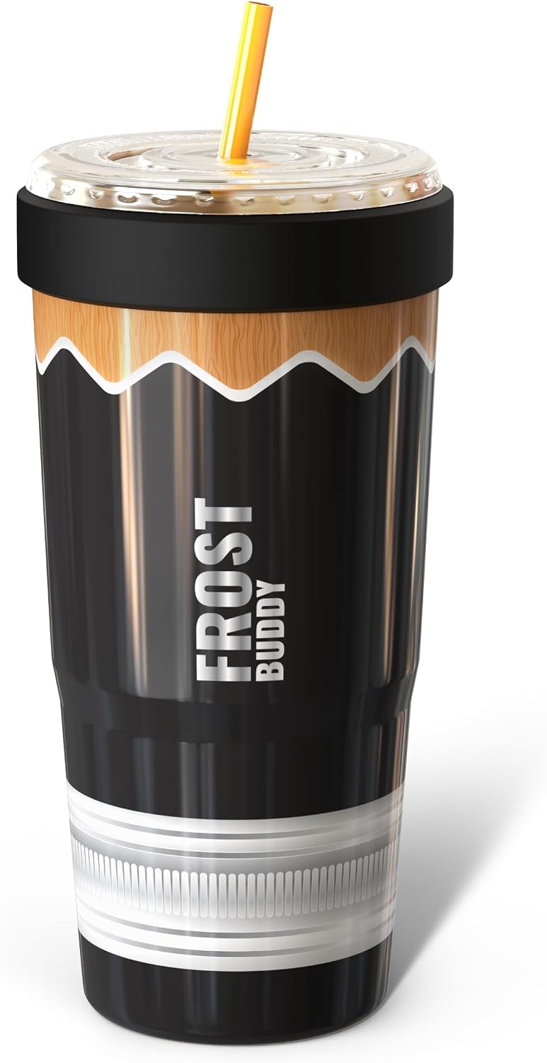 Togo Buddy 30 oz Stainless Steel Vacuum Insulated Tumbler To Go Coffee Cup – Iced Coffee Cups, Iced Coffee Sleeve, Travel Mug, Thermal Cup for Hot & Cold Drinks, Dunkin Cup (Blue Pencil) - Colors B