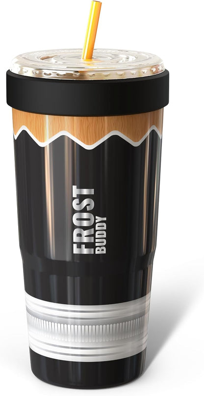 Togo Buddy 30 oz Stainless Steel Vacuum Insulated Tumbler To Go Coffee Cup – Iced Coffee Cups, Iced Coffee Sleeve, Travel Mug, Thermal Cup for Hot & Cold Drinks, Dunkin Cup (Blue Pencil) - Colors B