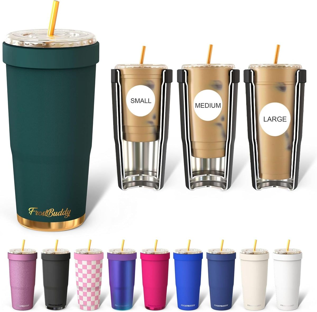 Togo Buddy 30 oz Stainless Steel Vacuum Insulated Tumbler To Go Coffee Cup – Iced Coffee Cups, Iced Coffee Sleeve, Travel Mug, Thermal Cup for Hot & Cold Drinks, Dunkin Cup (Blue Pencil) - Colors B