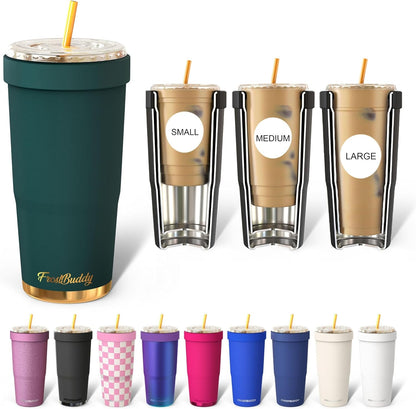 Togo Buddy 30 oz Stainless Steel Vacuum Insulated Tumbler To Go Coffee Cup – Iced Coffee Cups, Iced Coffee Sleeve, Travel Mug, Thermal Cup for Hot & Cold Drinks, Dunkin Cup (Blue Pencil) - Colors B