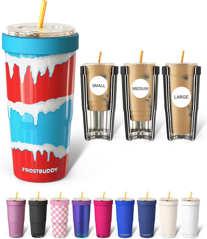 Togo Buddy 30 oz Stainless Steel Vacuum Insulated Tumbler To Go Coffee Cup – Iced Coffee Cups, Iced Coffee Sleeve, Travel Mug, Thermal Cup for Hot & Cold Drinks, Dunkin Cup (Blue Pencil) - Colors B