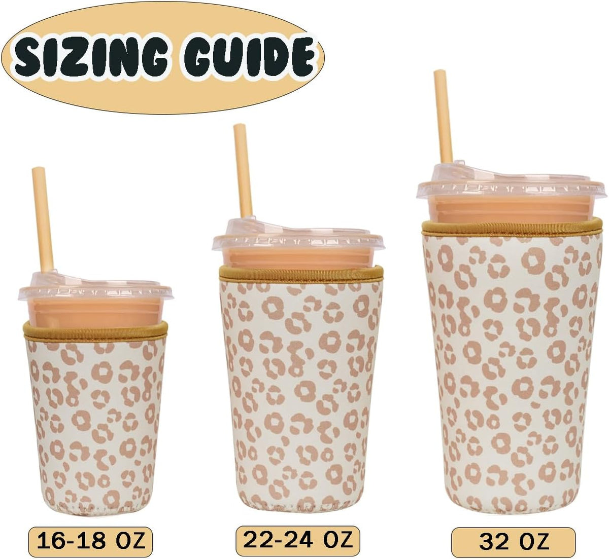 Reusable Insulated Neoprene Iced Coffee Cup Sleeve, Durable Drink Sleeve for Cold Beverages, Beverage Holder for Iced Coffee (Floral Checkers)