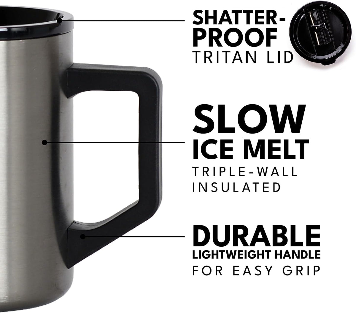 Summit 16oz Insulated Coffee Mug Stainless Steel Cup w/Lid