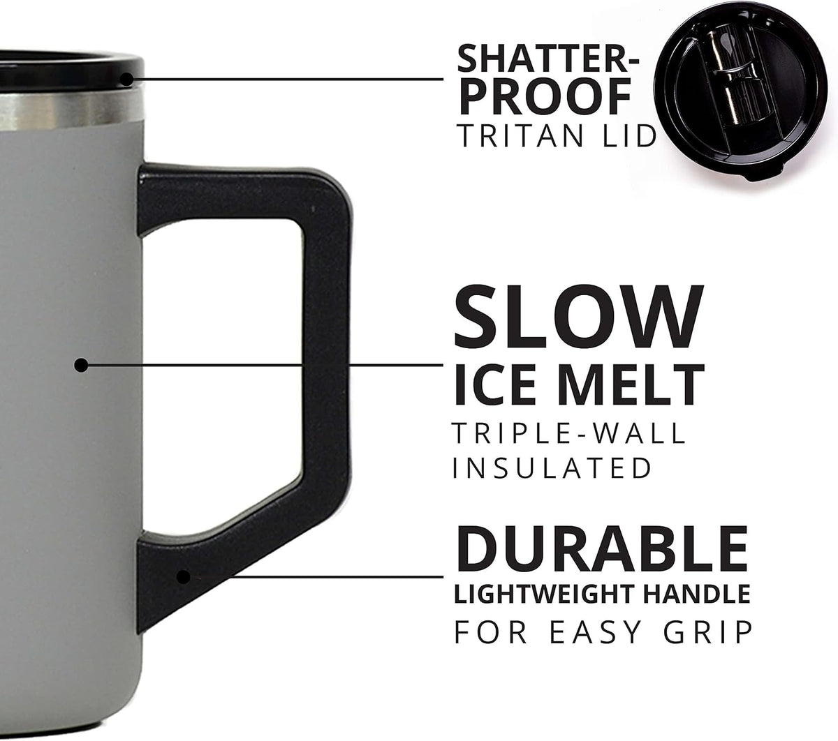 Summit 16oz Insulated Coffee Mug Stainless Steel Cup w/Lid