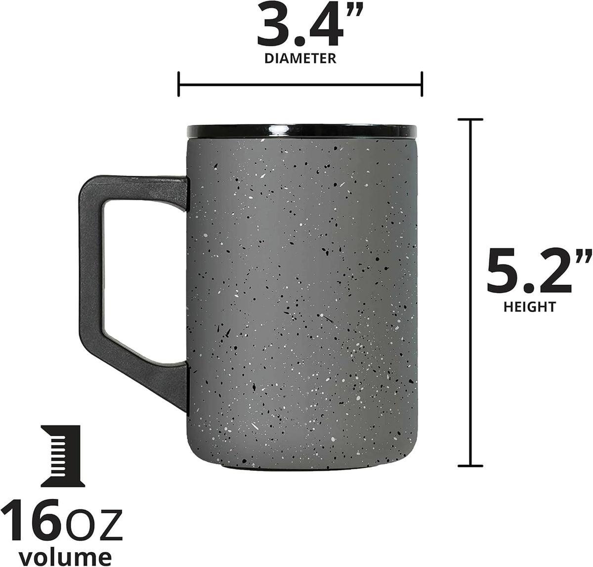 Summit 16oz Insulated Coffee Mug Stainless Steel Cup w/Lid