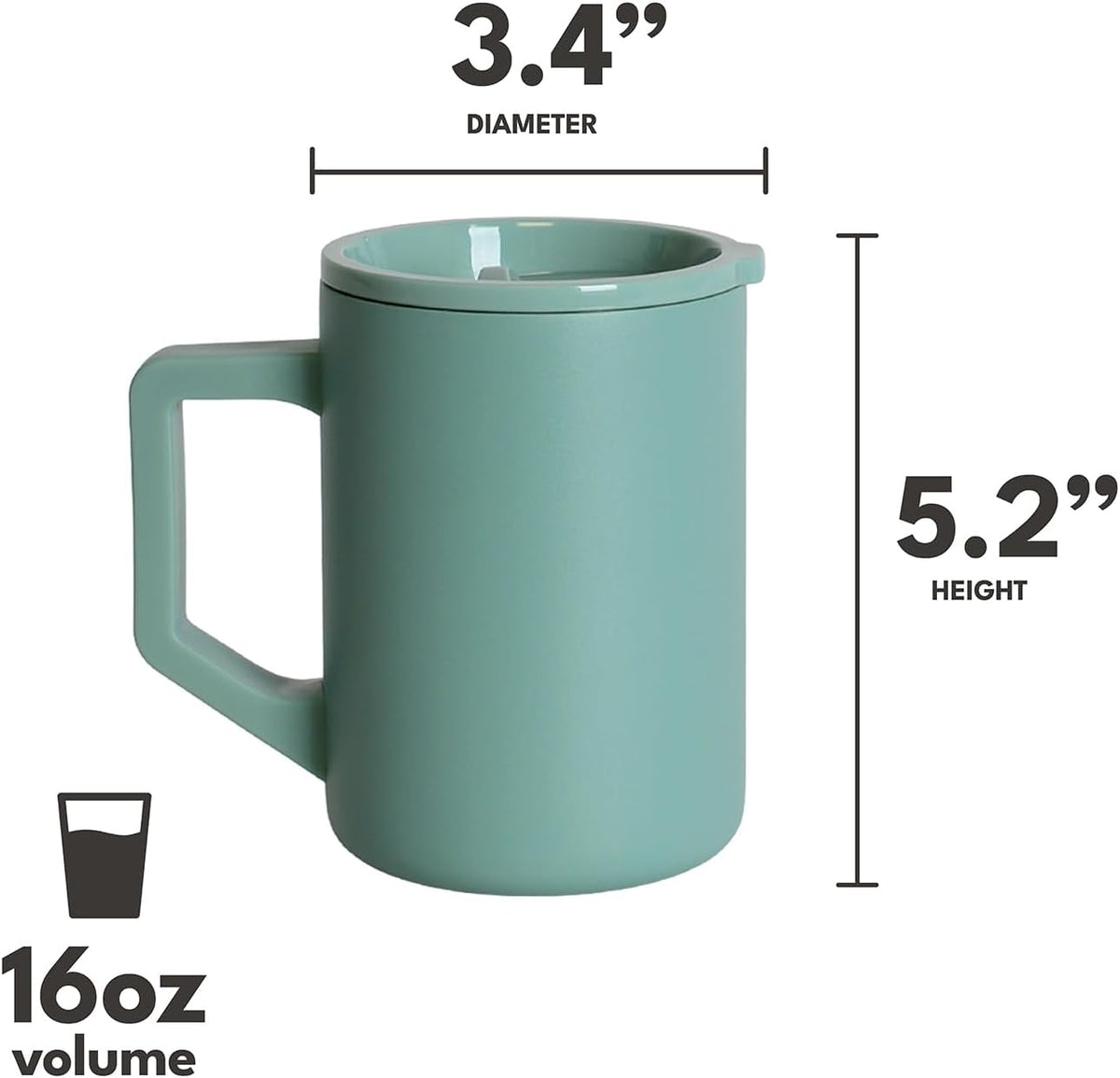 Summit 16oz Insulated Coffee Mug Stainless Steel Cup w/Lid