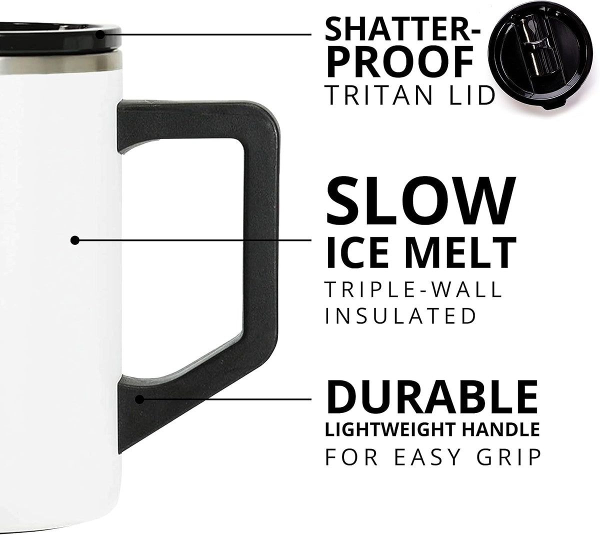 Summit 16oz Insulated Coffee Mug Stainless Steel Cup w/Lid