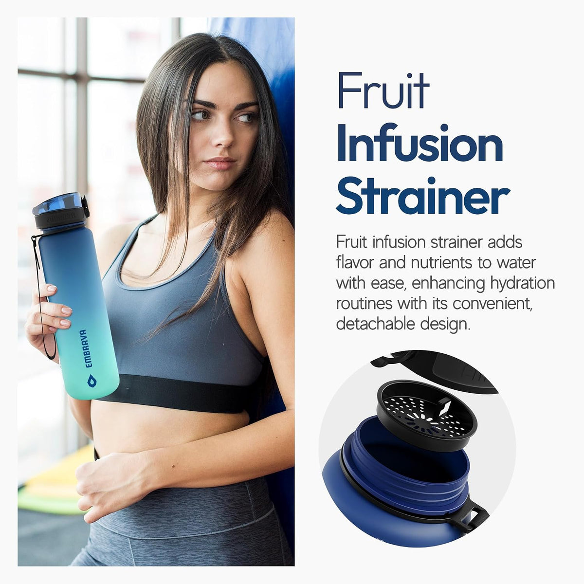 Sports Water Bottle (32oz, Gray) Fast Flow Flip Top Lid