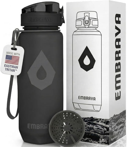 Sports Water Bottle (32oz, Gray) Fast Flow Flip Top Lid