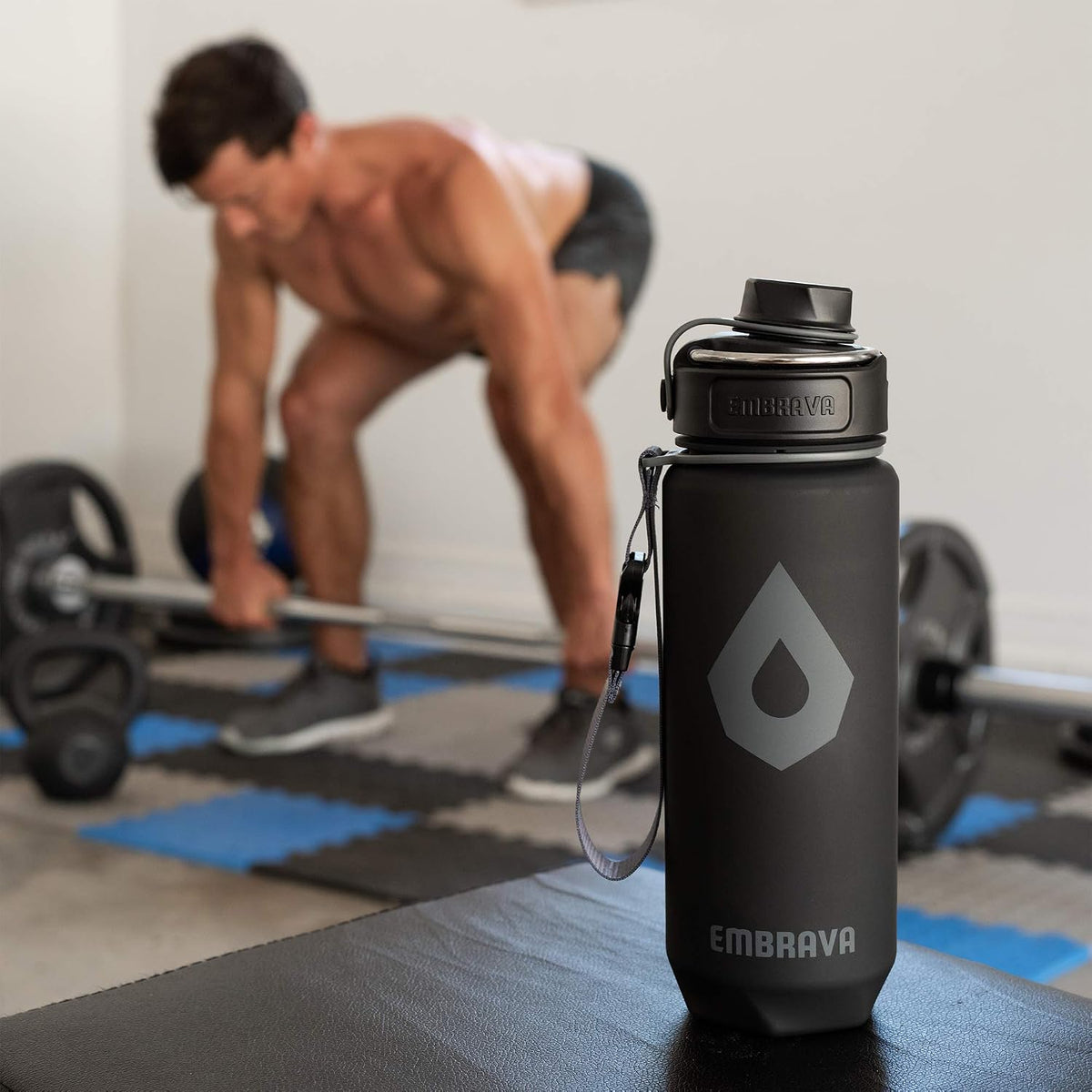 Sports Water Bottle (32oz, Gray) Fast Flow Flip Top Lid