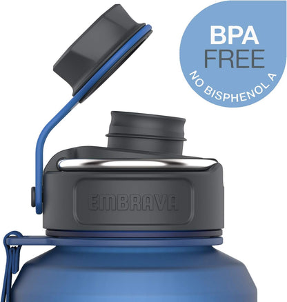 Sports Water Bottle (32oz, Gray) Fast Flow Flip Top Lid