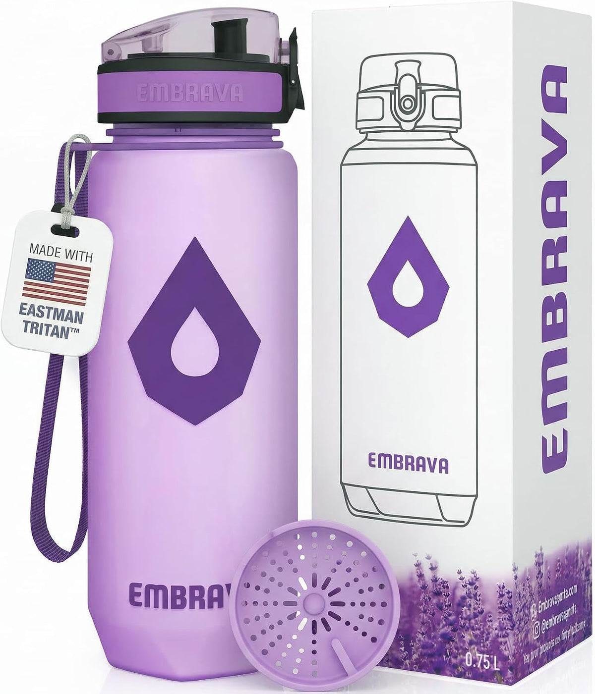 Sports Water Bottle (32oz, Gray) Fast Flow Flip Top Lid