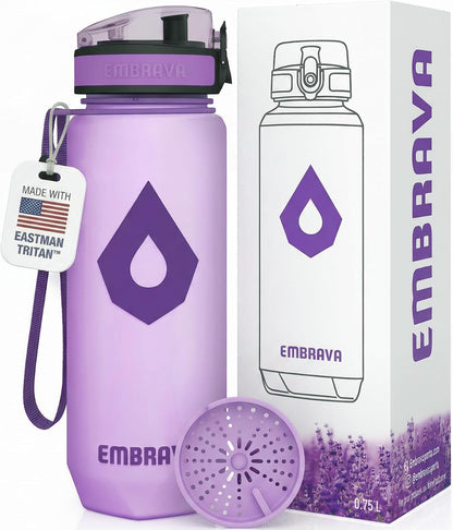 Sports Water Bottle (32oz, Gray) Fast Flow Flip Top Lid