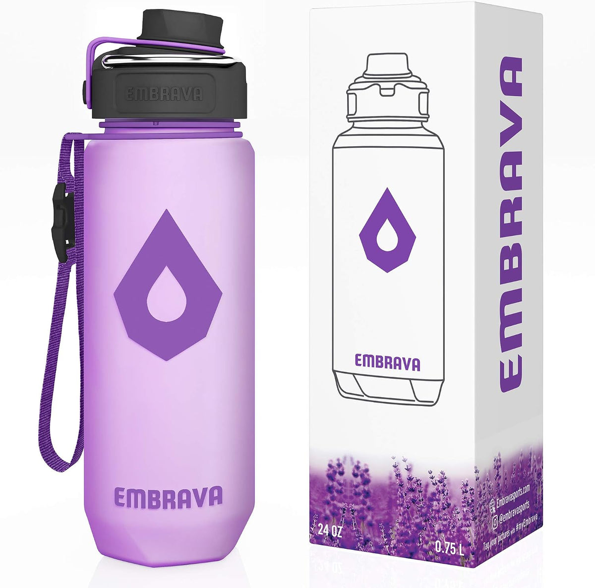 Sports Water Bottle (32oz, Gray) Fast Flow Flip Top Lid