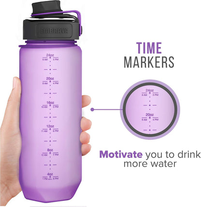 Sports Water Bottle (32oz, Gray) Fast Flow Flip Top Lid