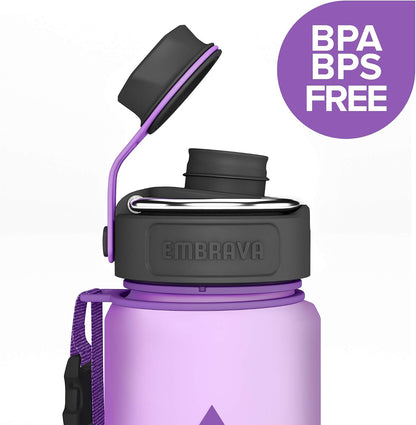 Sports Water Bottle (32oz, Gray) Fast Flow Flip Top Lid