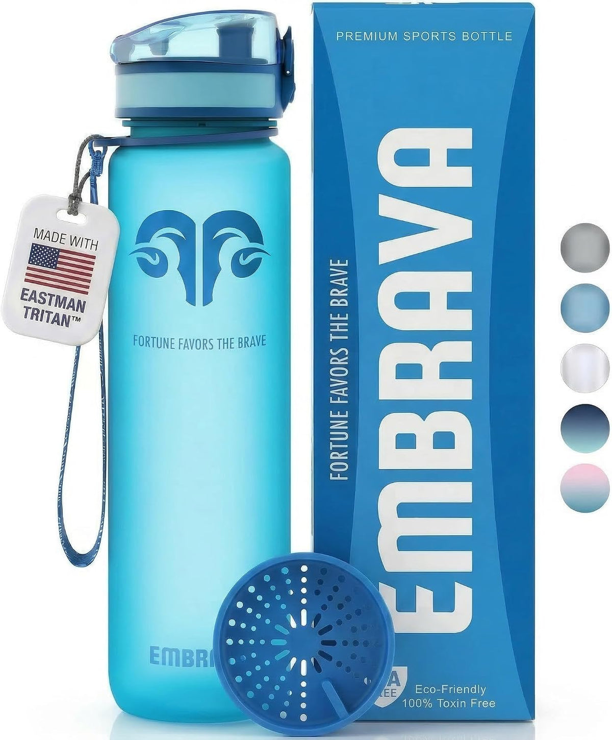Sports Water Bottle (32oz, Gray) Fast Flow Flip Top Lid