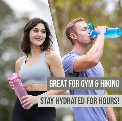 Sports Water Bottle (32oz, Gray) Fast Flow Flip Top Lid
