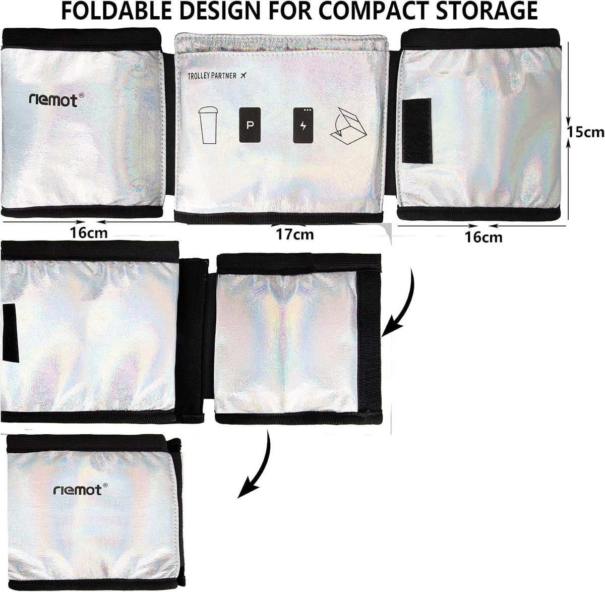 Luggage Travel Cup Holder Free Hand Drink Carrier - Hold Two Coffee Mugs - Fits Roll on Suitcase Handles - Gifts for Flight Attendants Travelers Accessories Carbon Black