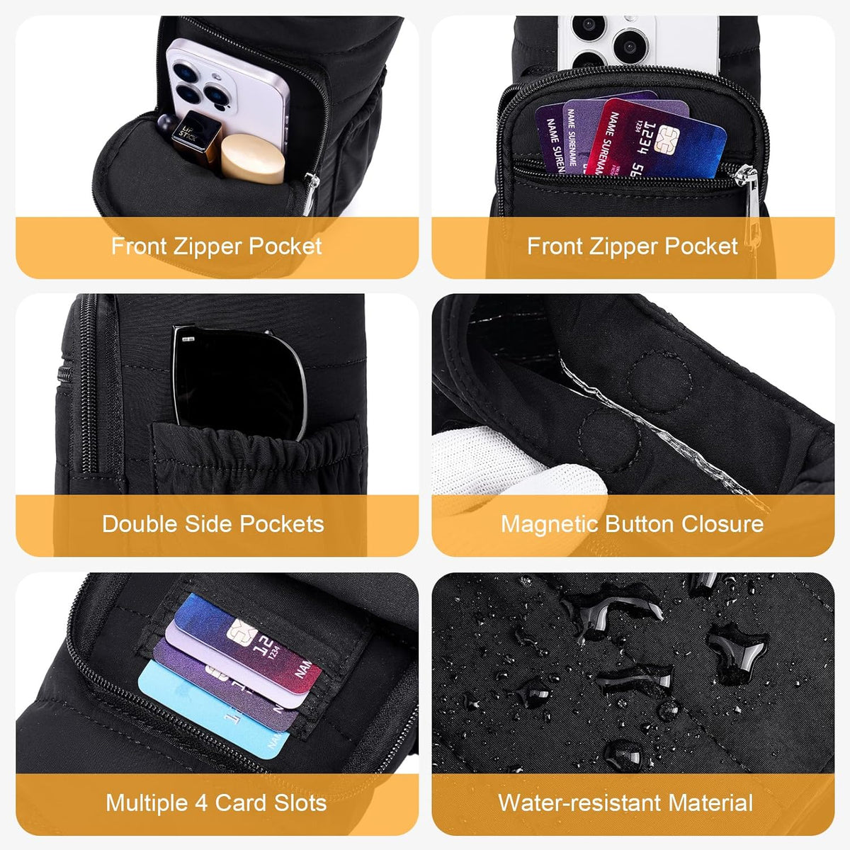 Water Bottle Bag 40 oz Crossbody Bag Insulated Carrier Purse Holder for Walking Hiking with Adjustable Strap